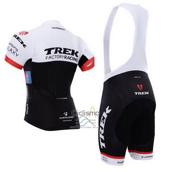 Trek Factory Racing Ropa Ciclismo Culotte Corto 2015 Mangas Cortas Blanco y Negro